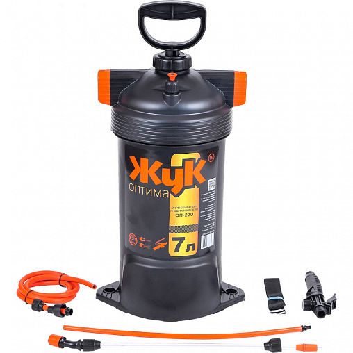 Опрыскиватель Жук Оптима ОП-220 7 л, стеклопластик, нетелескопический брандспойт фото
