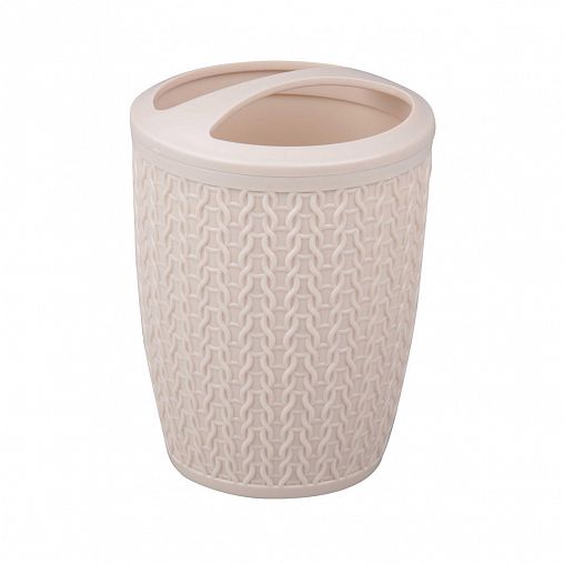 Стакан для зубных щеток Альтернатива Вязаное плетение, бежевый фото