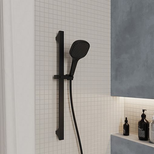 Лейка для душа Milardo Ideal Spa ILS3FB0M18, 3 режима, черная матовая фото