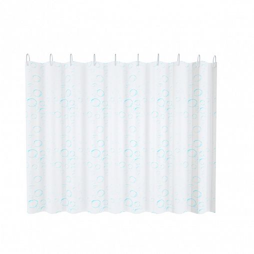 Штора для ванной Fashun, 180 x 180 см, полиэтилен, бело-голубая фото