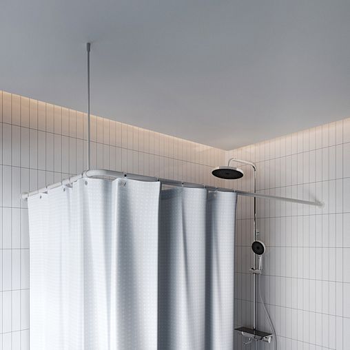 Карниз-штанга для ванной IDDIS Elegante 040A200I14, угловой, 90 - 180 см, белый фото