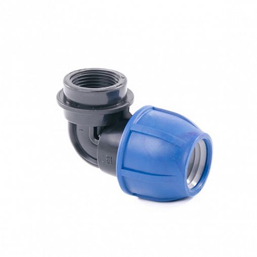 Отвод компрессионный для ПНД труб Lammin, внутренняя резьба, 20 x 3/4" фото