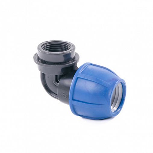 Отвод компрессионный для ПНД труб Lammin, внутренняя резьба, 20 x 1" фото