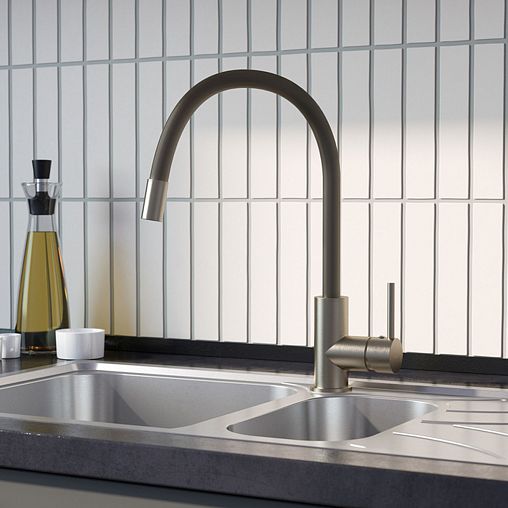 Смеситель для кухни IDDIS Kitchen 360, с гибким изливом, никель матовый фото Смеситель для кухни IDDIS Kitchen 360, с гибким изливом, никель матовый фото