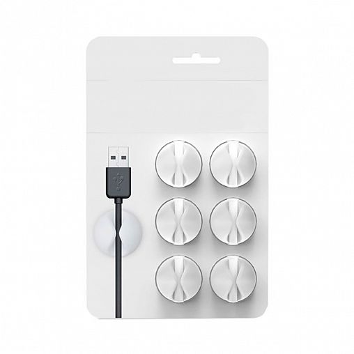 Держатели для проводов Park, самоклеящиеся, набор 6 шт, белые фото