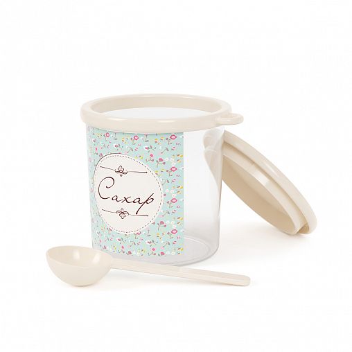 Банка для сыпучих продуктов Альтернатива Ассорти, с ложкой, 0,7 л, сахар фото