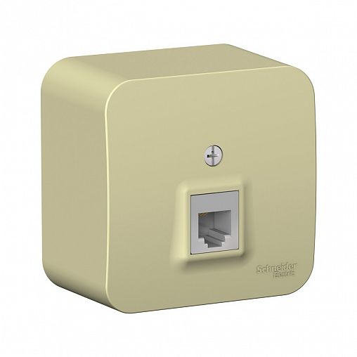 Розетка телефонная RJ11 Systeme (Schneider) Electric Blanca, накладная, бежевая фото