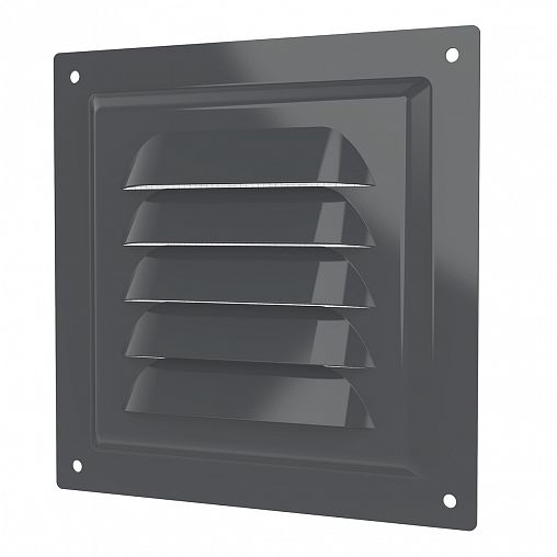 Решетка вентиляционная Era 1212МЭ Gray, эмалированная сталь, 125 x 125 мм фото