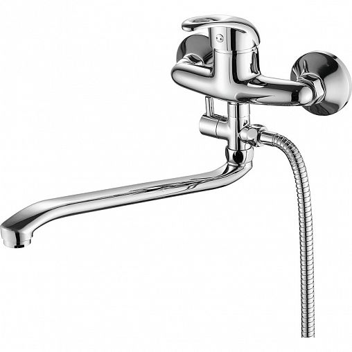 Смеситель для ванны с душем Fashun A2103, с длинным изливом, хром фото
