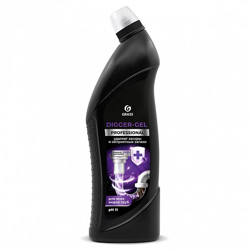 Средство для чистки труб от засоров Grass Digger-gel Professional, 1 л фото