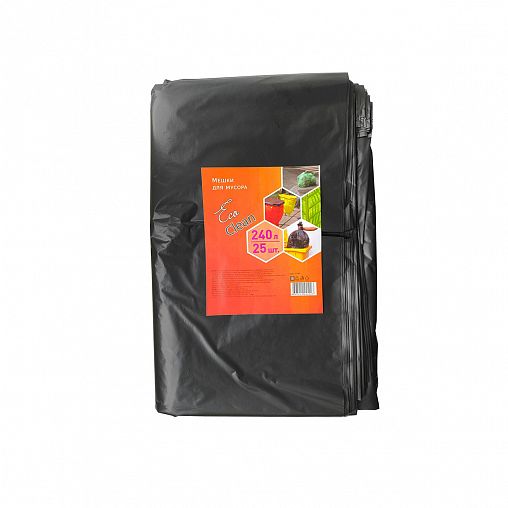 Мешки для мусора Концепция быта Ecoclean, 30 мкм, 240 л, 25 шт, черные фото