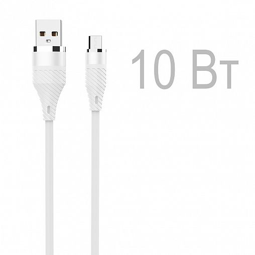 Кабель Energy ET-49 PRO, USB - micro-USB, 1 м, белый фото
