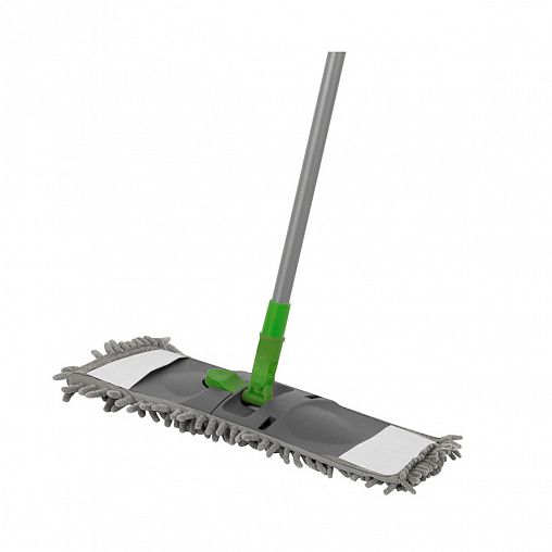 Швабра для пола Рыжий кот Mop Clean Лапша, насадка микрофибра, 42 x 13 см, рукоятка 75 - 120 см фото