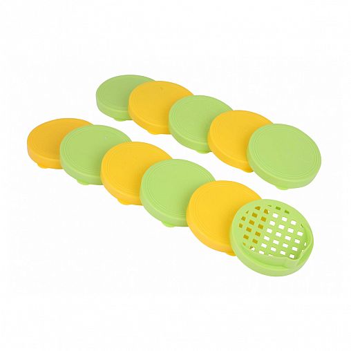 Крышки для банок Альтернатива Хозяюшка, ПЭТ, набор 10 шт + 1 шт со сливом, микс фото