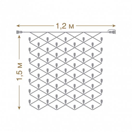 Электрогирлянда-конструктор Vegas Сеть, 144 LED ламп, 1,2 x 1,5 м, красная фото