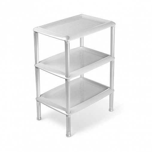 Этажерка Martika Джета, 3 полки, 440 x 310 x 537 мм, светло-серая фото