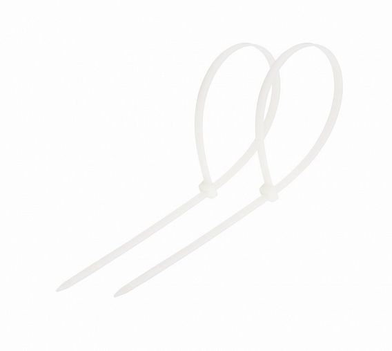 Хомут-стяжка Rexant, нейлон, 4,8 x 200 мм, 100 шт, белый фото