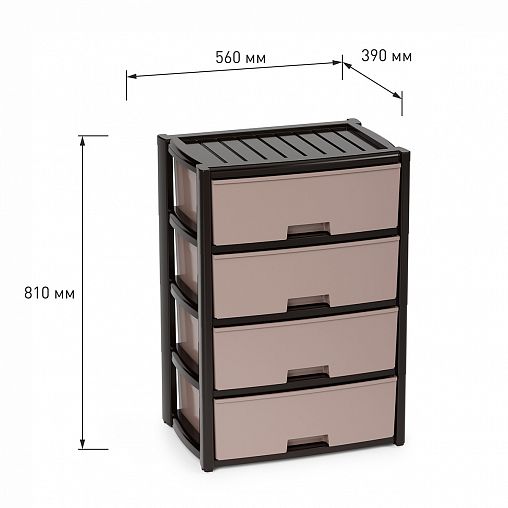 Комод четырехсекционный Альтернатива Колорит, 56 x 39 x 81 см, венге фото