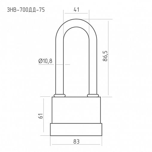 Замок навесной всепогодный Нора-М ЗНВ-700дд-75 83 мм, 3 ключа фото