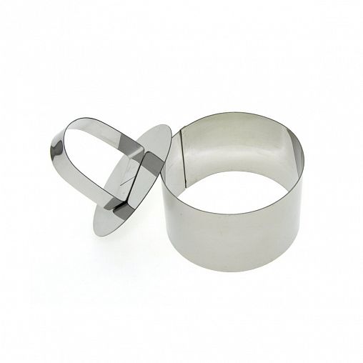 Форма кулинарная Мультидом Круг, с крышкой-прессом, нержавеющая сталь, d 8 см фото