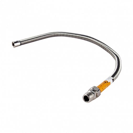 Сильфонная подводка для газа из нержавеющей стали Elka 1/2", 60 см, гайка-штуцер фото