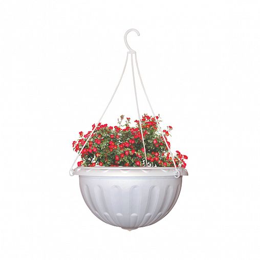 Горшок-кашпо подвесной Альтернатива Джулия, с поддоном, 8 л, белый фото