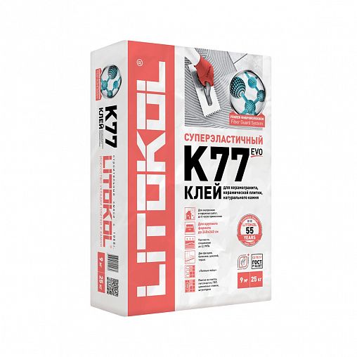 Клей для плитки и керамогранита Litokol Superflex K77, белый, 25 кг ...