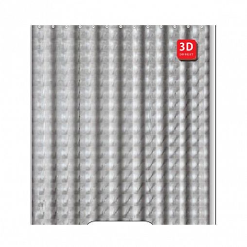 Штора для ванной Fashun 3D эффект, 180 x 200 см, Peva, черная фото