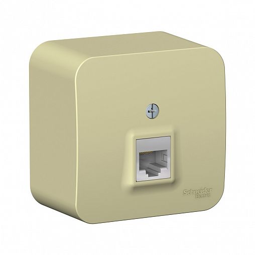 Розетка компьютерная RJ45 Systeme (Schneider) Electric Blanca, накладная, бежевая фото