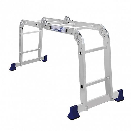 Лестница-трансформер шарнирная Alumet TL4022, алюминиевая, 4 x 2 ступени, 1,18 - 2,4 м фото