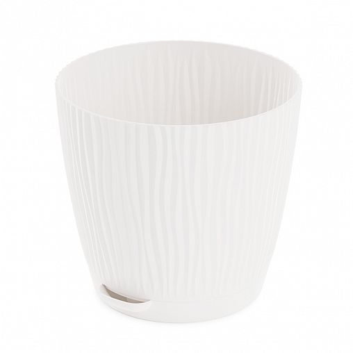 Горшок для цветов Альтернатива Флис, с прикорневым поливом, 1,2 л, белый фото