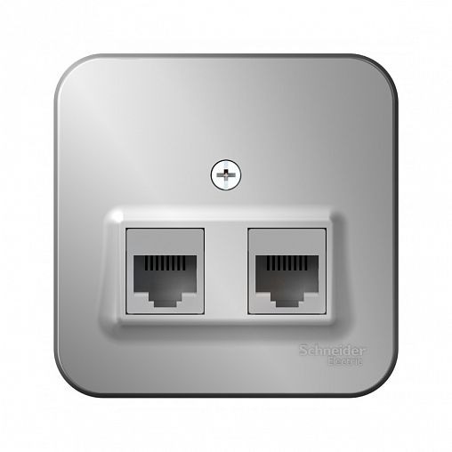 Розетка компьютерная RJ45 двойная Systeme (Schneider) Electric Blanca, накладная, алюминий фото