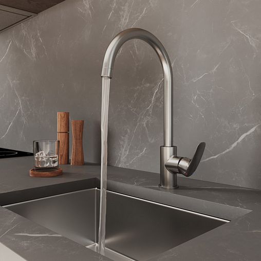 Смеситель для кухни Milardo Rora, с подключением к фильтру, сатин фото