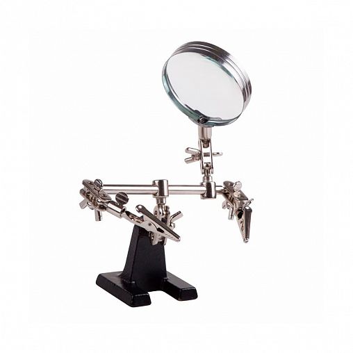 Зажим для пайки Rexant Третья рука, с лупой, 2 зажима фото