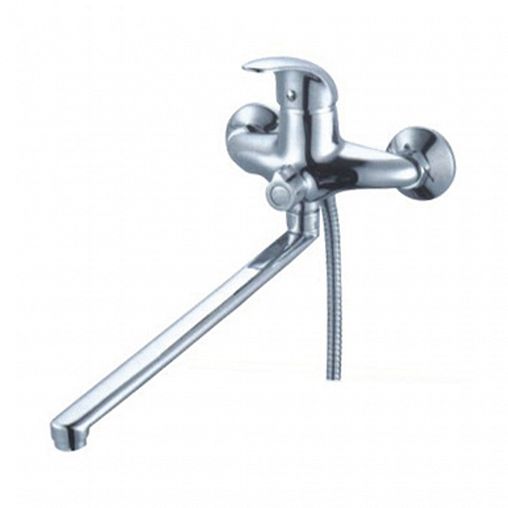 Смеситель для ванны с душем Fauzt FZs 888- B133, с длинным изливом, однорычажный, хром фото