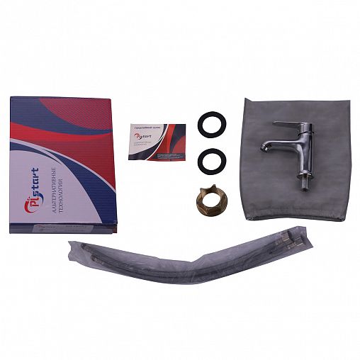 Смеситель для раковины с коротким изливом PLStart PD10054, хром фото