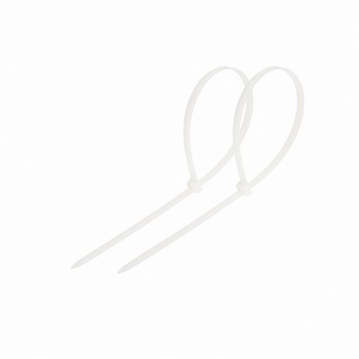 Хомут-стяжка Rexant, нейлон, 2,5 x 80 мм, 25 шт, белый фото