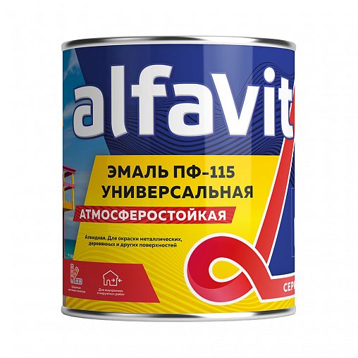 Эмаль ПФ-115 универсальная Alfavit серия Альфа, алкидная, глянцевая, 2,7 кг, светло-голубая фото