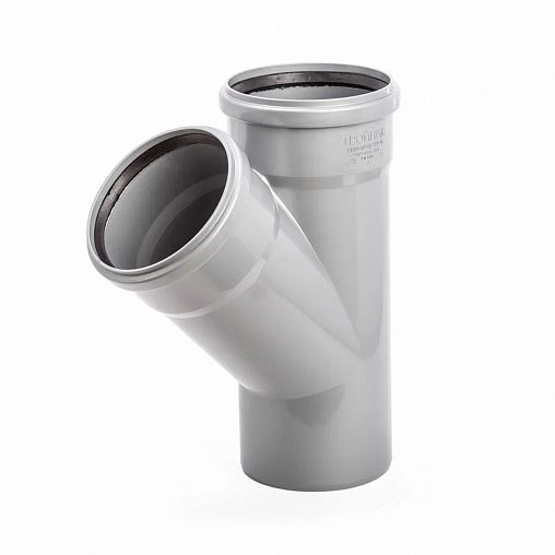 Тройник канализационный Lammin, 110 x 110/45° фото