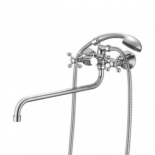 Смеситель для ванны с душем Milardo Duplex DUPSB02M10, с длинным изливом, двухвентильный, хром фото