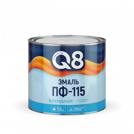 Эмаль ПФ-115 алкидная Formula Q8, глянцевая, 1,8 кг, оранжевая фото