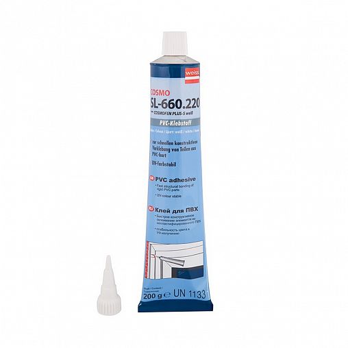 Клей для ПВХ Cosmo SL-660.220 (Cosmofen Plus-S), 200 г, белый фото