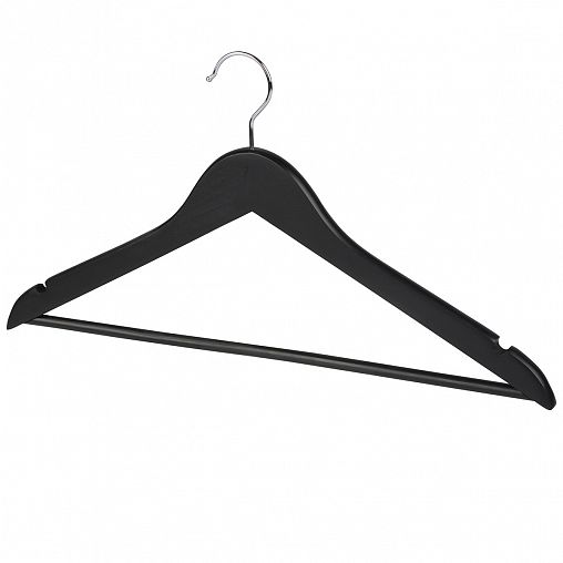 Вешалки для одежды Рыжий кот, с перекладиной, 45 x 23 x 1,2 см, черные, набор 5 шт фото