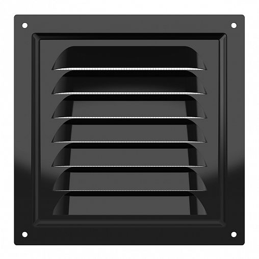 Решетка вентиляционная Era 1515МЭ Black, эмалированная сталь, 150 x 150 мм фото