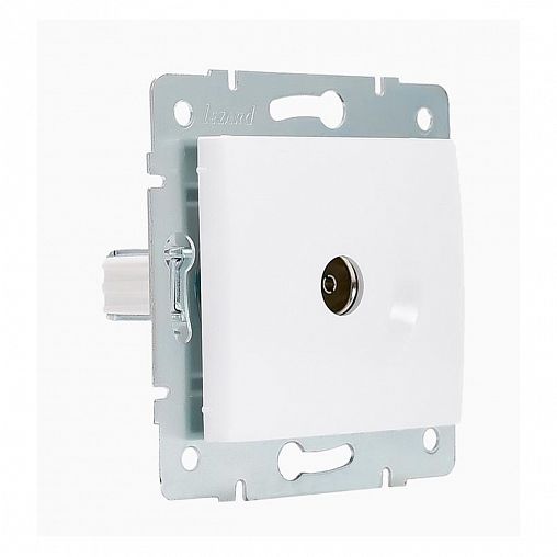 Розетка ТВ проходная Lezard Karina, встраиваемая, белый фото