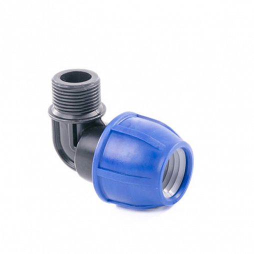 Отвод компрессионный для ПНД труб Lammin, наружная резьба, 25 x 3/4" фото