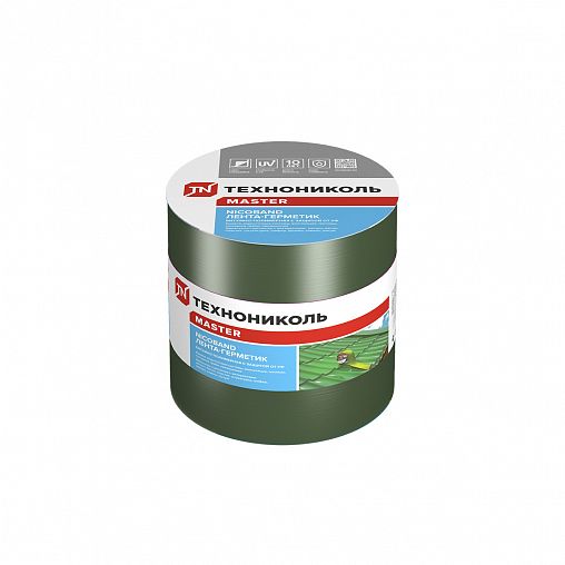 Лента-герметик самоклеящаяся Технониколь Nicoband, битумно-полимерная, 10 м x 15 см, зеленая фото