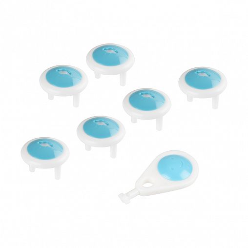 Заглушки для розеток Рыжий кот, с ключом, набор 6 шт фото