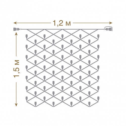 Электрогирлянда-конструктор Vegas Сеть, 144 LED ламп, 1,2 x 1,5 м, синяя фото