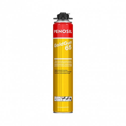 Профессиональная монтажная пена с увеличенным выходом Penosil GoldGun 65, 875 мл фото